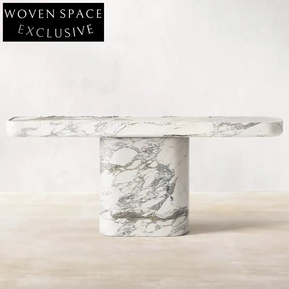 Elegant Italian Natural Marble Minimalist Living Room Console Table