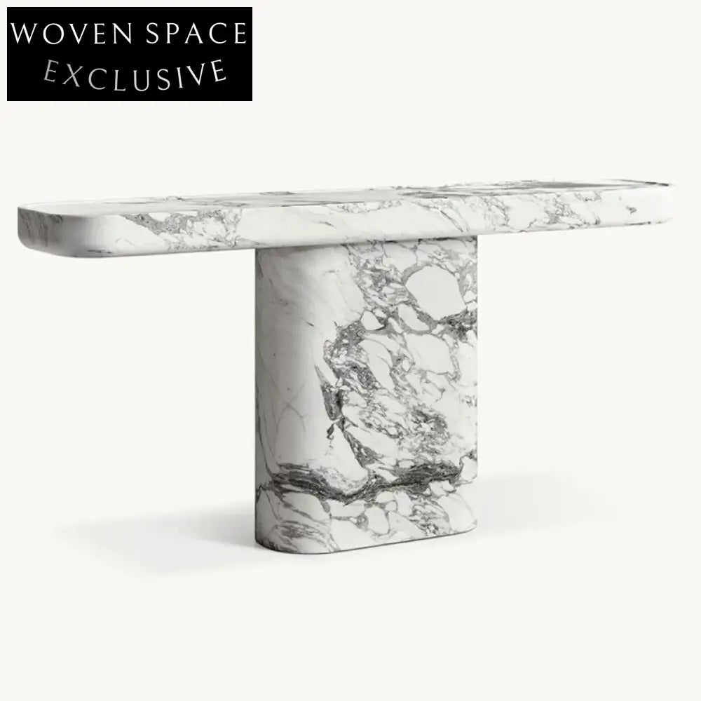 Elegant Italian Natural Marble Minimalist Living Room Console Table