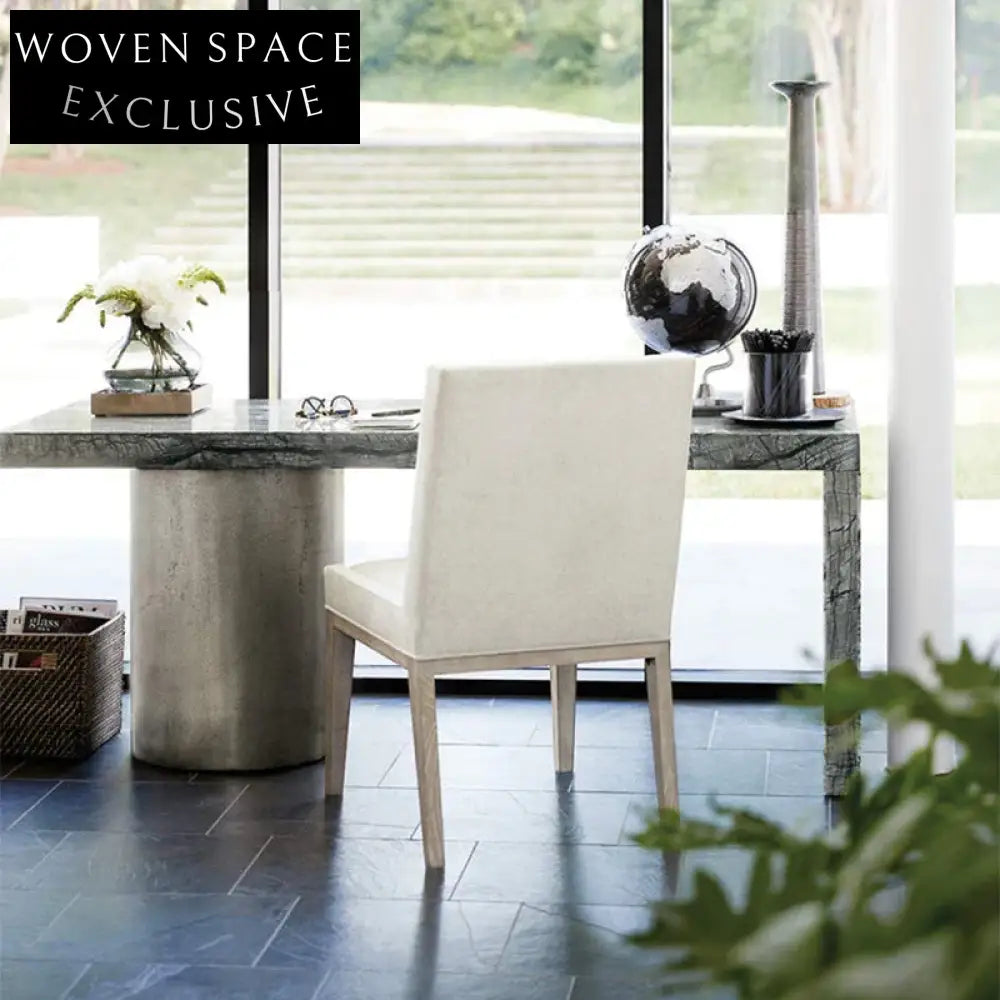 Elegant Italian Natural Marble Rectangle Top Stainless Steel Dining Table