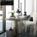 Elegant Italian Natural Marble Rectangle Top Stainless Steel Dining Table