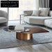 Elegant Italian Natural Marble Stainless Steel Double Top Coffee Table