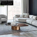 Elegant Italian Natural Marble Stainless Steel Double Top Coffee Table