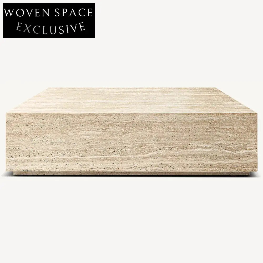 Elegant Italian Natural Stone Rectangle Travertine Living Room Center Coffee Table