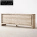 Elegant Italian Natural Travertine Stone Low Cabinet Console Sideboard TV Unit