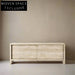 Elegant Italian Natural Travertine Stone Low Cabinet Console Sideboard TV Unit