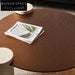 Elegant Italian Round Brown Glass Travertine Stone Sofa Side Coffee Table