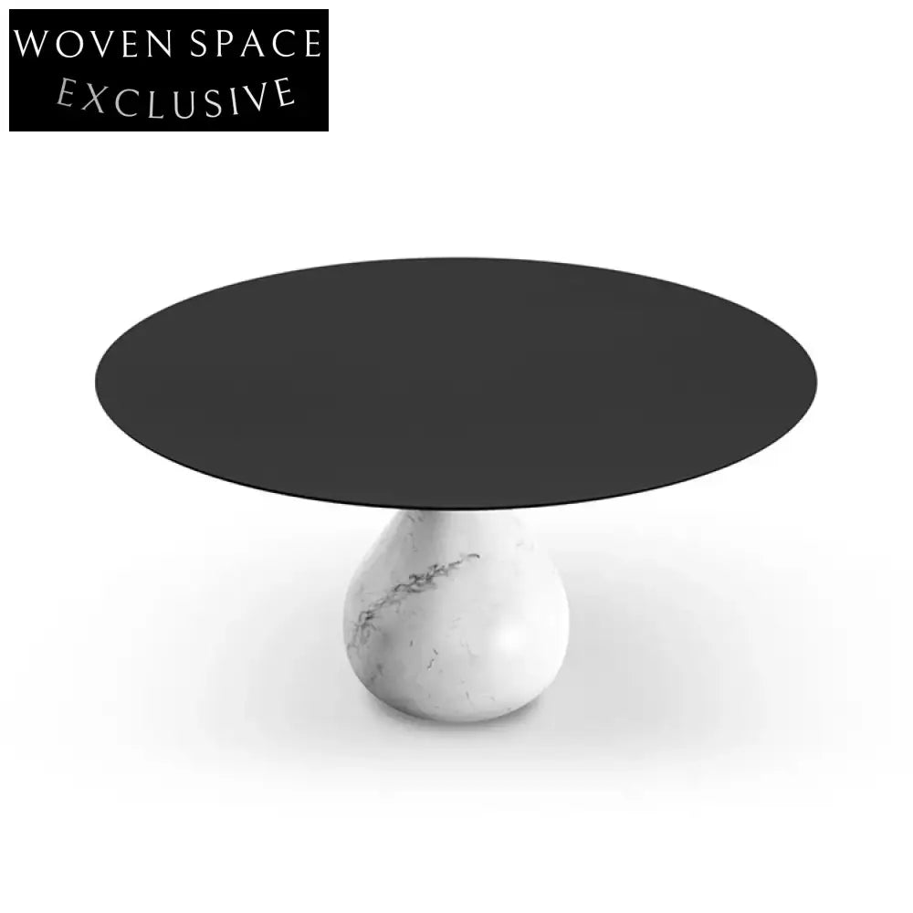Elegant Italian Round Marble Luxury Dining Room Table with Modern Design