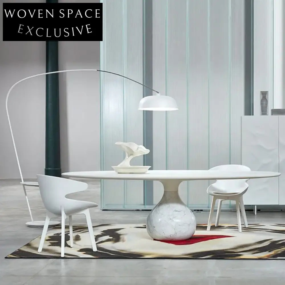 Elegant Italian Round Marble Luxury Dining Room Table with Modern Design