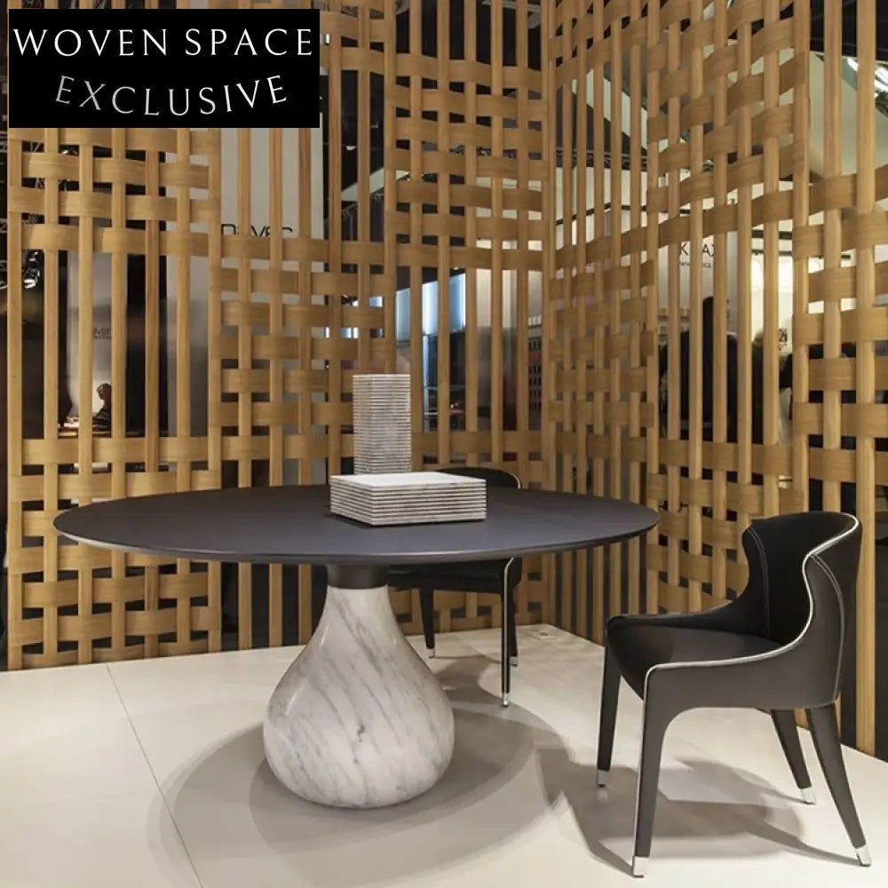 Elegant Italian Round Marble Luxury Dining Room Table with Modern Design