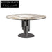 Elegant Italian Round Marble Top Dining Table with Steel Base