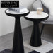 Elegant Italian Round Side Coffee Table, Glass or Marble Top Accent Table
