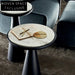 Elegant Italian Round Side Coffee Table, Glass or Marble Top Accent Table