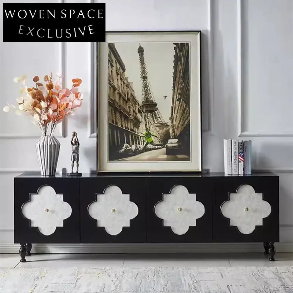 Elegant Italian Solid Wood Display Storage Cabinet