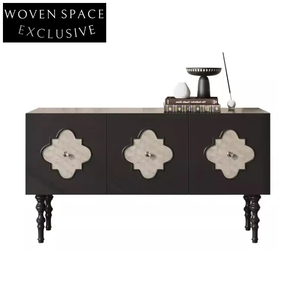 Elegant Italian Solid Wood Display Storage Cabinet