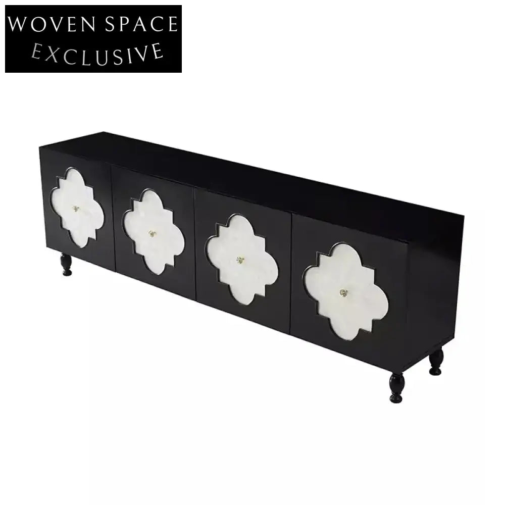 Elegant Italian Solid Wood Display Storage Cabinet