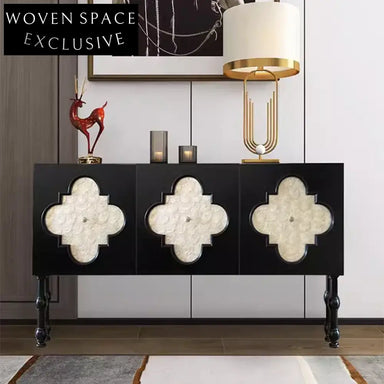 Elegant Italian Solid Wood Display Storage Cabinet