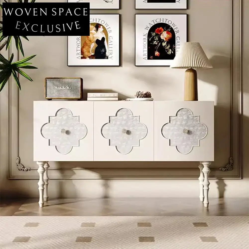 Elegant Italian Solid Wood Display Storage Cabinet