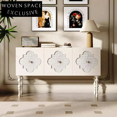 Elegant Italian Solid Wood Display Storage Cabinet