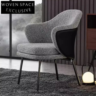 Elegant Italian Style Linen Fabric Titanium Frame Leisure Dining Chair