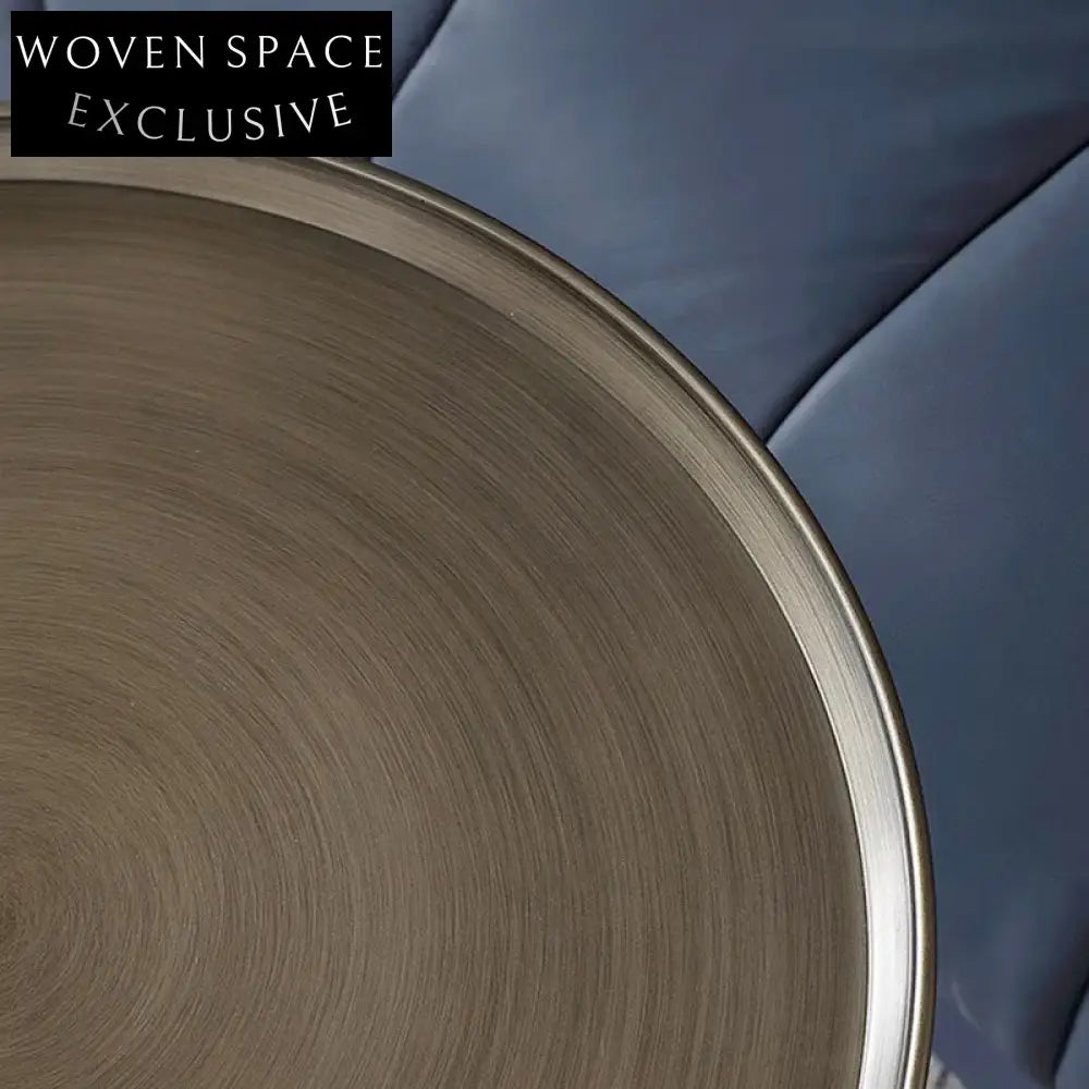 Elegant Italian Style Round Copper Metal Teardrop Accent Side Table