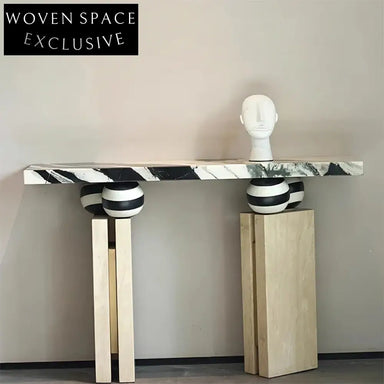 Elegant Italian Travertine Stone Console Table for Modern Entryways and Hallways