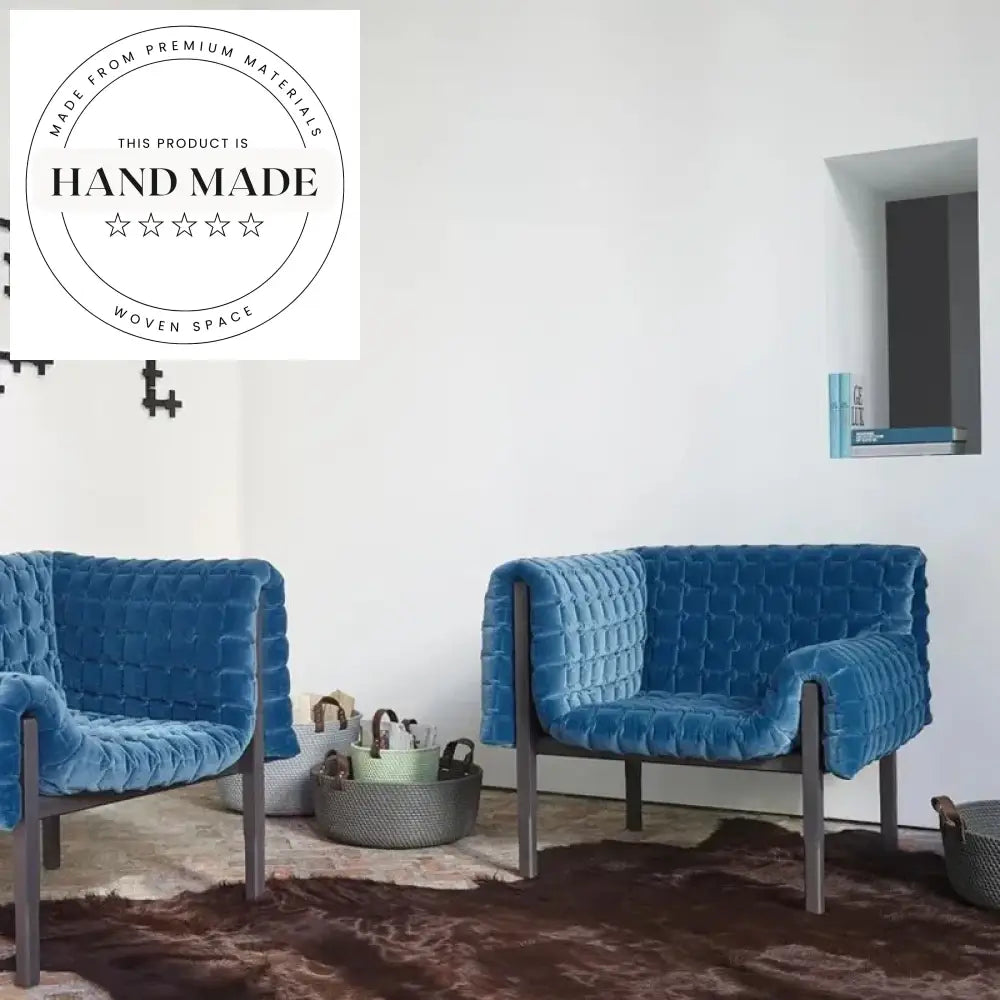 Elegant Italian Velvet Wooden Lounge Chair, Luxurious Accent Armchair for Living Room