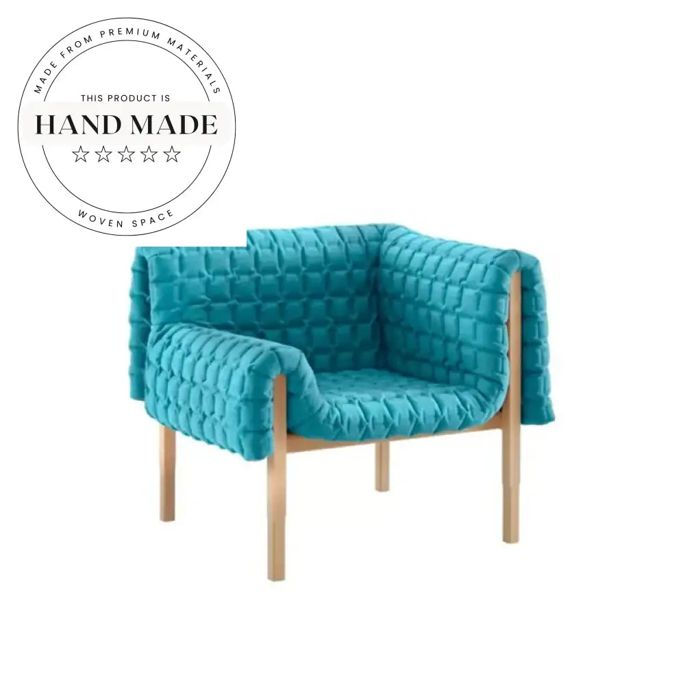 Elegant Italian Velvet Wooden Lounge Chair, Luxurious Accent Armchair for Living Room