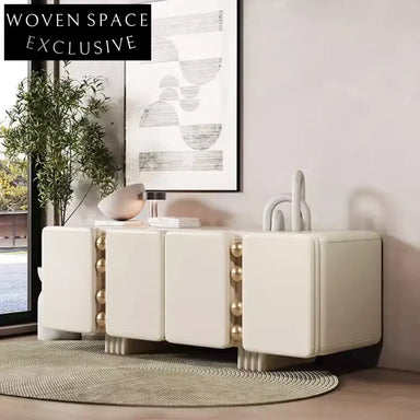 Elegant Italian Vintage Modern Solid Wood Storage Cabinet Living Room Sideboard