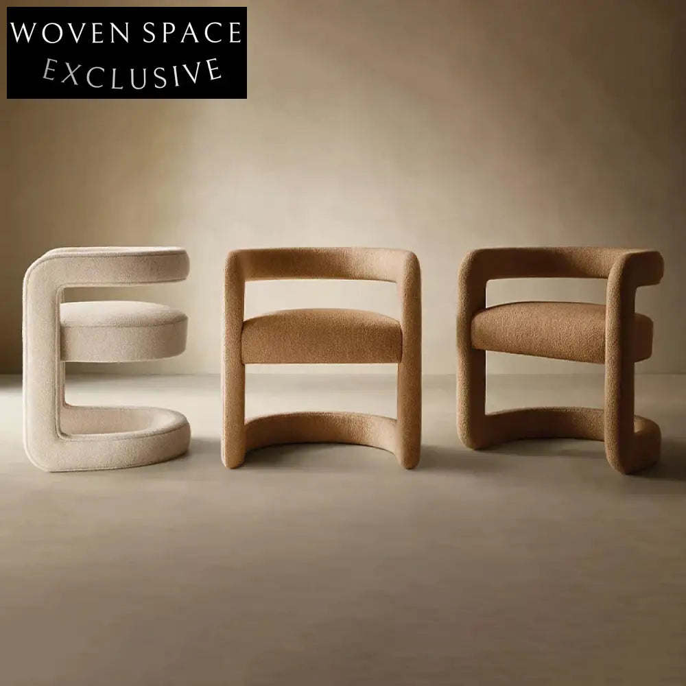 Elegant Italian White Velvet U-Shape Wood Frame Dining Chair for Home