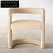 Elegant Italian White Velvet U-Shape Wood Frame Dining Chair for Home