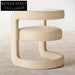 Elegant Italian White Velvet U-Shape Wood Frame Dining Chair for Home