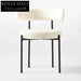 Elegant Ivory Boucle Dining Chair - Modern Metal Frame, Comfortable Chic Design