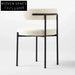 Elegant Ivory Boucle Dining Chair - Modern Metal Frame, Comfortable Chic Design