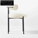 Elegant Ivory Boucle Dining Chair - Modern Metal Frame, Comfortable Chic Design