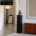 Elegant Japandi Wabi Sabi Black Wood Square Pedestal Decor Stand for Living Room
