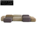 Elegant Japanese Wood Frame Modular Sectional Sofa Soft Linen Fabric Couch