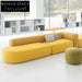 Elegant Japanese Wood Frame Modular Sectional Sofa Soft Linen Fabric Couch