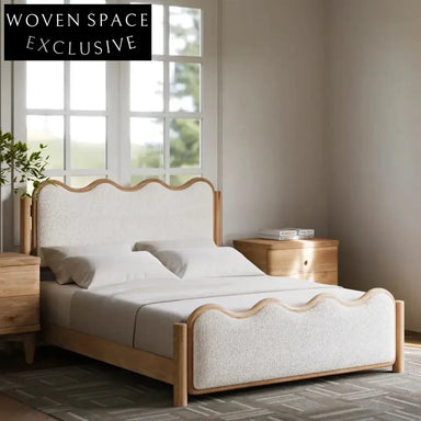 Elegant King Size Solid Wood Bed Frame, Plush Velvet Upholstery Bed