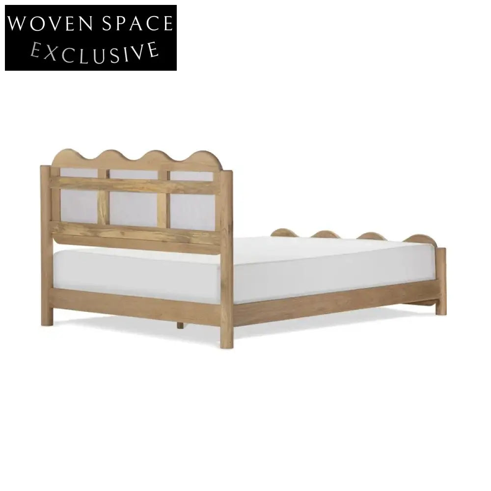 Elegant King Size Solid Wood Bed Frame, Plush Velvet Upholstery Bed