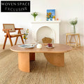 Elegant Korean Style Wooden Oval Center Living Room Coffee Table