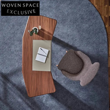 Elegant L-Shaped Walnut Leather Home Office Desk with Integrated Drawer & Mirror