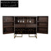 Elegant Light Luxury Wooden Wine Cabinet with Glass Hanger Drawer Home Bar
