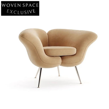 Elegant Lip Shaped Accent Chair - Chic Modern Fabric Leisure Single Sofa