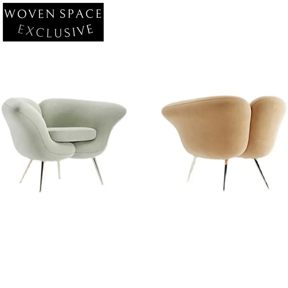 Elegant Lip Shaped Accent Chair - Chic Modern Fabric Leisure Single Sofa