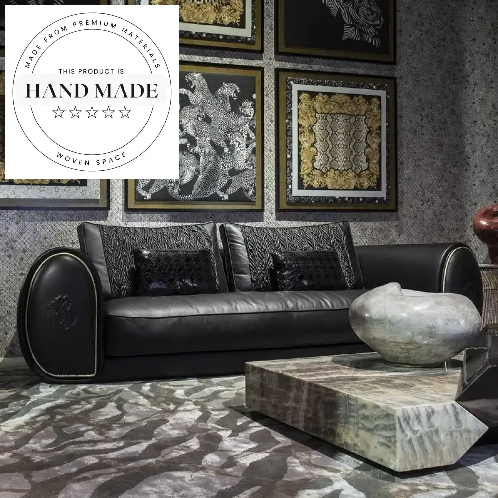 Elegant Luxury Modern Genuine Leather Villa Club Sectional Sofa