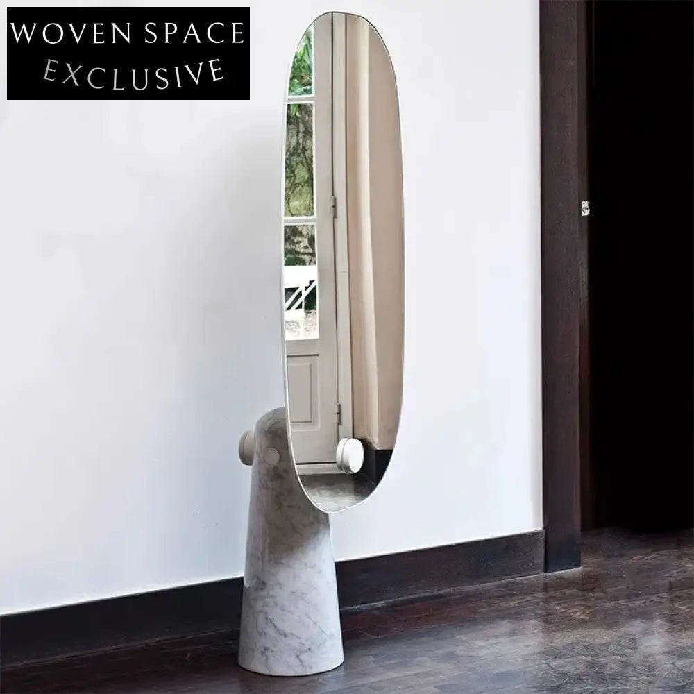 Elegant Marble Framed Full-Length Floor Mirror for Modern Home Decor