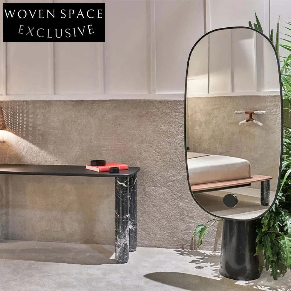 Elegant Marble Framed Full-Length Floor Mirror for Modern Home Decor