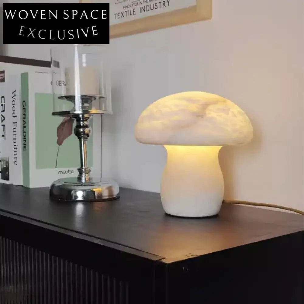 Elegant Marble Mushroom Table Lamp - Modern Living Room Bedroom Nightstand Light
