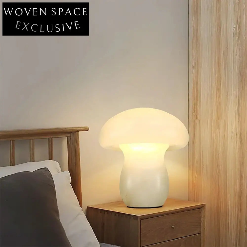 Elegant Marble Mushroom Table Lamp - Modern Living Room Bedroom Nightstand Light