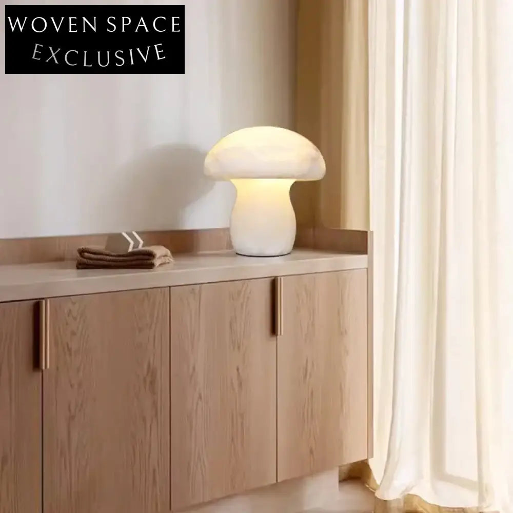 Elegant Marble Mushroom Table Lamp - Modern Living Room Bedroom Nightstand Light